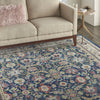 Nourison Ankara Global ANR13 Navy Multicolor Area Rug Corner Image