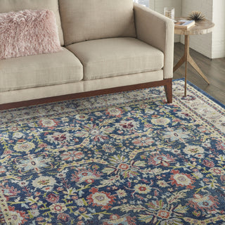 Nourison Ankara Global ANR13 Navy Multicolor Area Rug Corner Image
