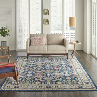Nourison Ankara Global ANR13 Navy Multicolor Area Rug Corner Image
