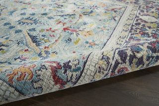 Nourison Ankara Global ANR14 Teal Multicolor Area Rug Corner Image