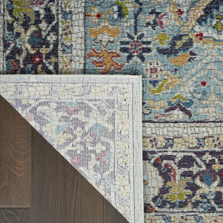 Nourison Ankara Global ANR14 Teal Multicolor Area Rug Corner Image