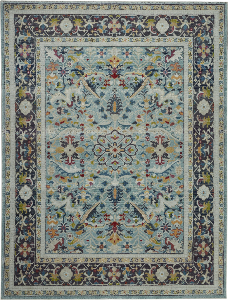 Nourison Ankara Global ANR14 Teal Multicolor Area Rug main image