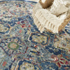 Nourison Ankara Global ANR15 Grey Navy Area Rug Corner Image