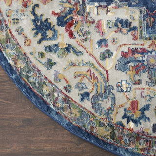 Nourison Ankara Global ANR15 Grey Navy Area Rug Detail Image