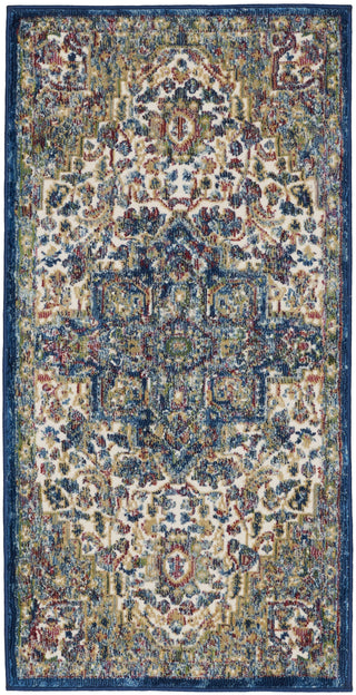 Nourison Ankara Global ANR15 Ivory Navy Area Rug Main Image