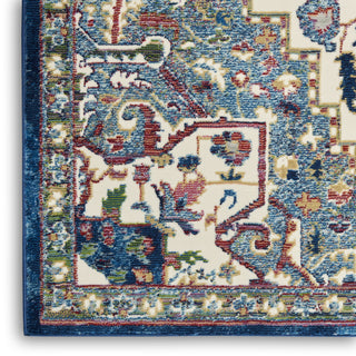 Nourison Ankara Global ANR15 Ivory Navy Area Rug Texture Image