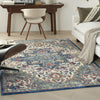 Nourison Ankara Global ANR15 Ivory Navy Area Rug Corner Image