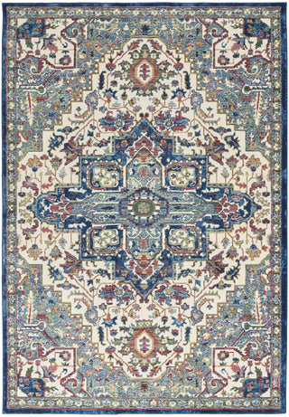 Nourison Ankara Global ANR15 Ivory Navy Area Rug Main Image