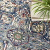 Nourison Ankara Global ANR15 Ivory Navy Area Rug Corner Image