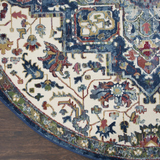 Nourison Ankara Global ANR15 Ivory Navy Area Rug Detail Image