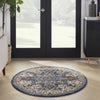 Nourison Ankara Global ANR15 Ivory Navy Area Rug Room Image Feature