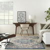 Nourison Ankara Global ANR15 Ivory Navy Area Rug Room Image Feature