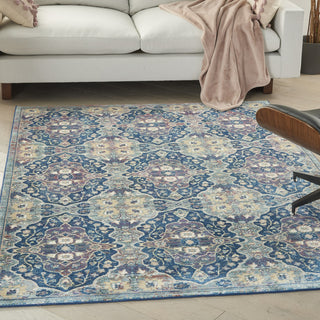 Nourison Ankara Global ANR16 Navy Multicolor Area Rug Corner Image
