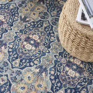 Nourison Ankara Global ANR16 Navy Multicolor Area Rug Corner Image