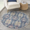Nourison Ankara Global ANR16 Navy Multicolor Area Rug Corner Image