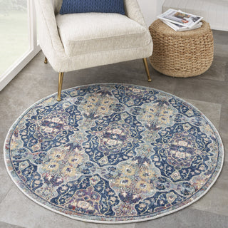 Nourison Ankara Global ANR16 Navy Multicolor Area Rug Corner Image