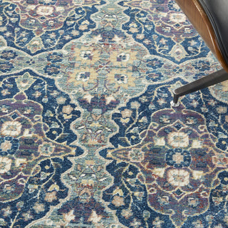 Nourison Ankara Global ANR16 Navy Multicolor Area Rug Corner Image