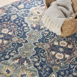 Nourison Ankara Global ANR16 Navy Multicolor Area Rug Corner Image