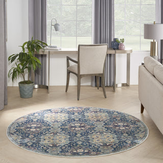 Nourison Ankara Global ANR16 Navy Multicolor Area Rug Room Image Feature