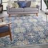 Nourison Ankara Global ANR16 Navy Multicolor Area Rug Corner Image