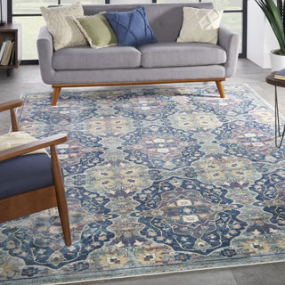 Nourison Ankara Global ANR16 Navy Multicolor Area Rug Corner Image