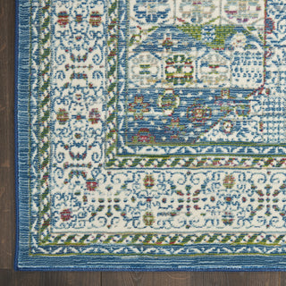 Nourison Ankara Global ANR17 Ivory Light Blue Area Rug Detail Image