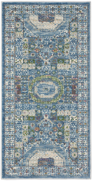 Nourison Ankara Global ANR17 Ivory Light Blue Area Rug Main Image