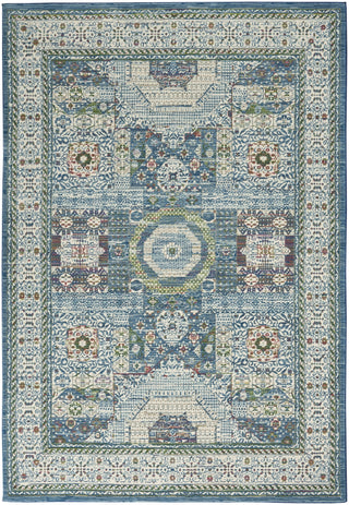 Nourison Ankara Global ANR17 Ivory Light Blue Area Rug Main Image