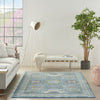 Nourison Ankara Global ANR17 Ivory Light Blue Area Rug Room Image Feature