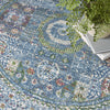 Nourison Ankara Global ANR17 Ivory Light Blue Area Rug Corner Image