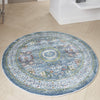 Nourison Ankara Global ANR17 Ivory Light Blue Area Rug Corner Image