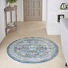 Nourison Ankara Global ANR17 Ivory Light Blue Area Rug Room Image Feature