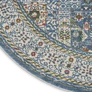 Nourison Ankara Global ANR17 Ivory Light Blue Area Rug Texture Image