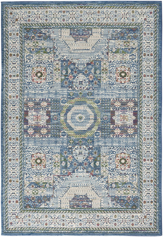 Nourison Ankara Global ANR17 Ivory Light Blue Area Rug Main Image