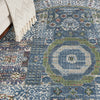 Nourison Ankara Global ANR17 Ivory Light Blue Area Rug Corner Image