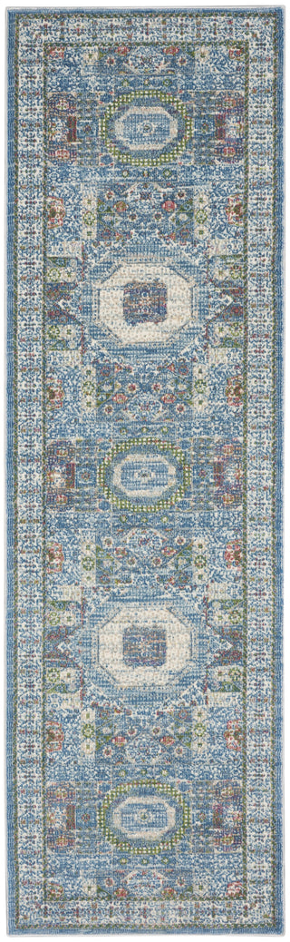 Nourison Ankara Global ANR17 Ivory Light Blue Area Rug Main Image