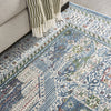 Nourison Ankara Global ANR17 Ivory Light Blue Area Rug Corner Image