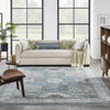 Nourison Ankara Global ANR17 Ivory Light Blue Area Rug Room Image Feature