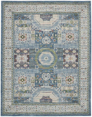 Nourison Ankara Global ANR17 Ivory Light Blue Area Rug Main Image