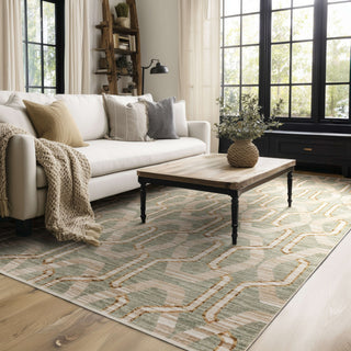 Karastan Persepolis Antalya Dusty Sage Area Rug Lifestyle Image Feature