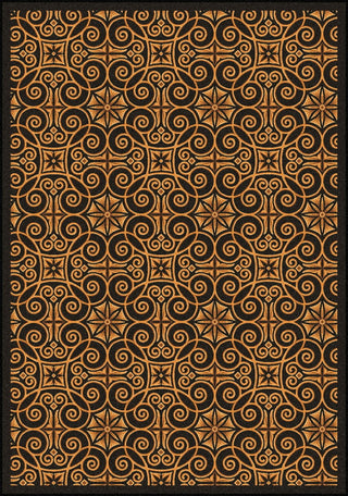 Joy Carpets Any Day Matinee Antique Scroll Brown Area Rug