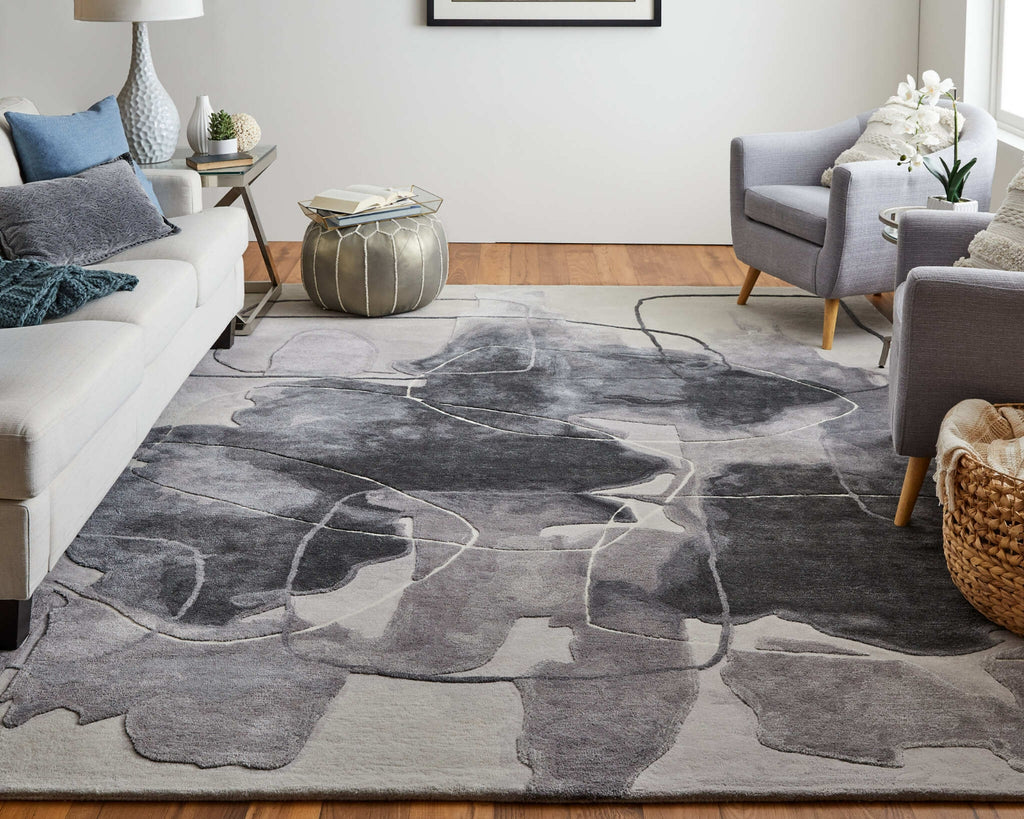 Feizy Anya 8885F Ivory/Gray/Taupe Area Rug Lifestyle Image Feature