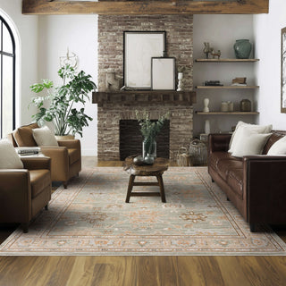 Karastan Persepolis Anzali Dusty Sage Area Rug Lifestyle Image Feature