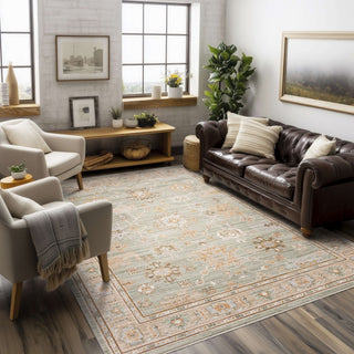 Karastan Persepolis Anzali Dusty Sage Area Rug Lifestyle Image Feature