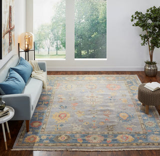Ancient Boundaries Aquilla AQU-09 Soft Grey/Blue Area Rug Lifestyle Image
