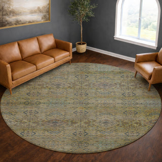 Dalyn Aristo AR1 Aloe Area Rug Round Lifestyle Image Feature