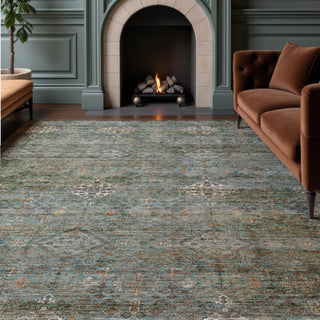 Dalyn Aristo AR1 Teal Area Rug Lifestyle Image Feature