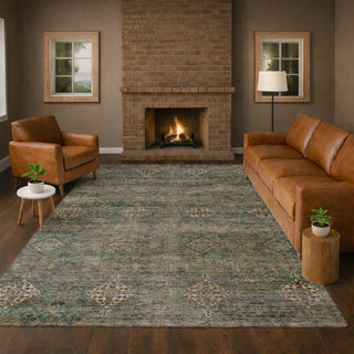 Dalyn Aristo AR1 Teal Area Rug Lifestyle Image Feature
