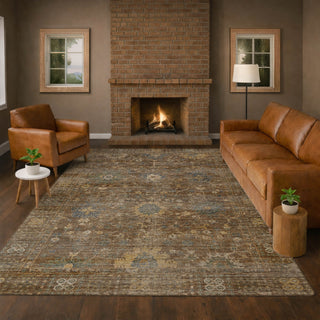 Dalyn Aristo AR2 Chocolate Area Rug Lifestyle Image Feature