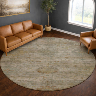 Dalyn Aristo AR2 Ivory Area Rug Round Lifestyle Image Feature